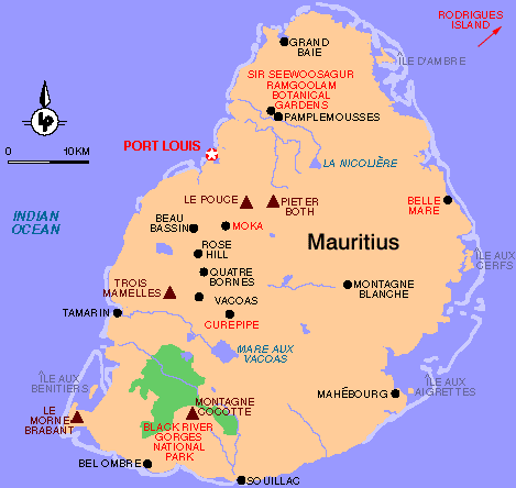 Mauritius karte